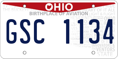 OH license plate GSC1134