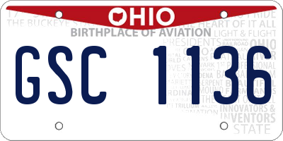 OH license plate GSC1136