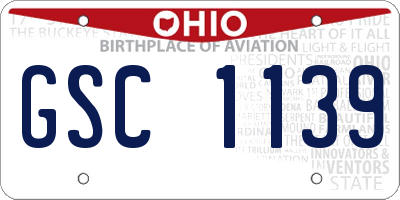 OH license plate GSC1139