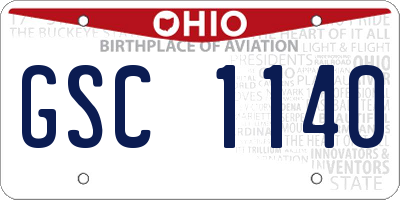 OH license plate GSC1140