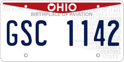 OH license plate GSC1142