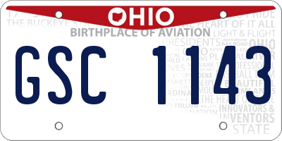 OH license plate GSC1143