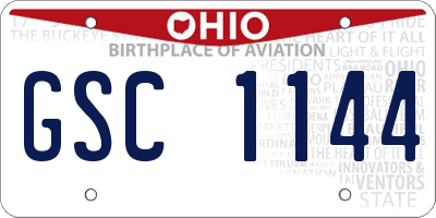 OH license plate GSC1144