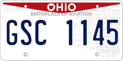 OH license plate GSC1145