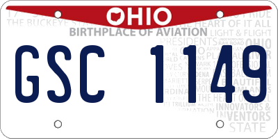 OH license plate GSC1149