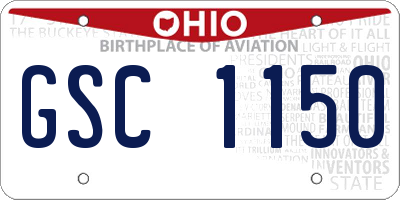 OH license plate GSC1150