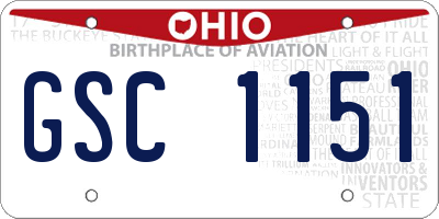 OH license plate GSC1151