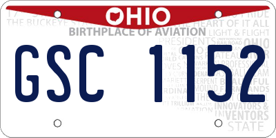 OH license plate GSC1152