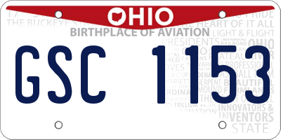 OH license plate GSC1153