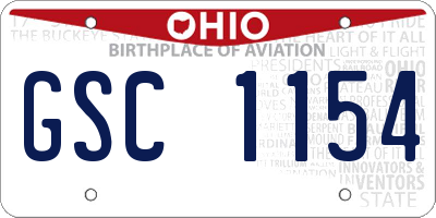 OH license plate GSC1154