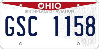 OH license plate GSC1158