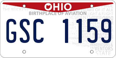 OH license plate GSC1159