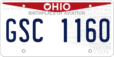 OH license plate GSC1160