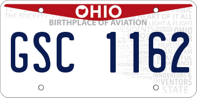 OH license plate GSC1162