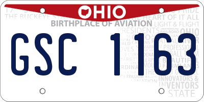 OH license plate GSC1163