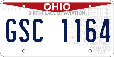 OH license plate GSC1164