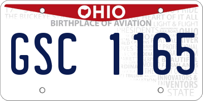 OH license plate GSC1165