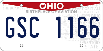OH license plate GSC1166