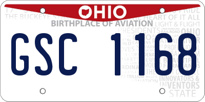 OH license plate GSC1168