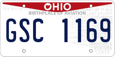 OH license plate GSC1169