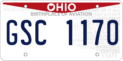 OH license plate GSC1170