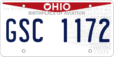 OH license plate GSC1172