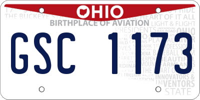 OH license plate GSC1173