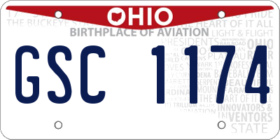 OH license plate GSC1174