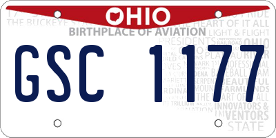 OH license plate GSC1177