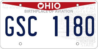 OH license plate GSC1180