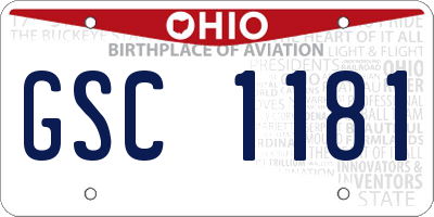 OH license plate GSC1181