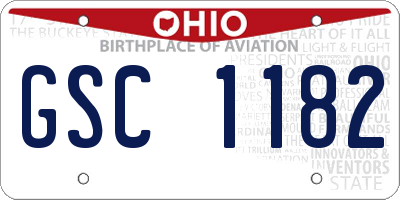OH license plate GSC1182