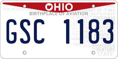 OH license plate GSC1183