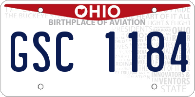 OH license plate GSC1184