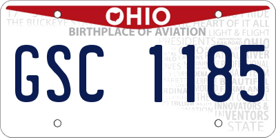 OH license plate GSC1185