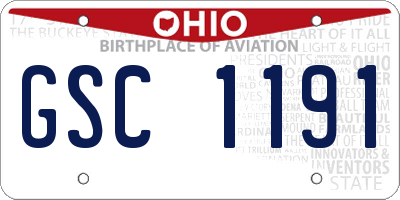 OH license plate GSC1191