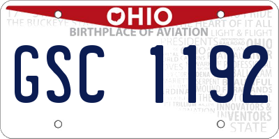 OH license plate GSC1192