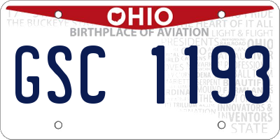 OH license plate GSC1193