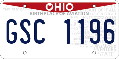 OH license plate GSC1196