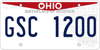 OH license plate GSC1200