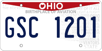 OH license plate GSC1201
