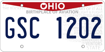 OH license plate GSC1202