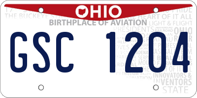 OH license plate GSC1204