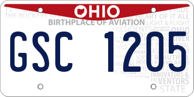 OH license plate GSC1205