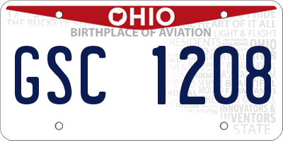 OH license plate GSC1208