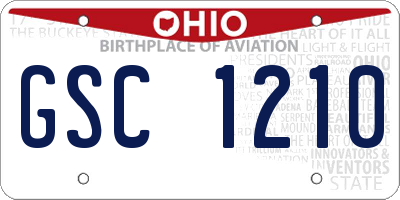 OH license plate GSC1210
