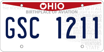 OH license plate GSC1211