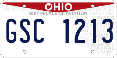 OH license plate GSC1213