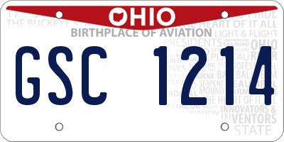 OH license plate GSC1214