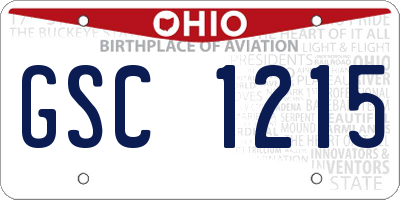 OH license plate GSC1215